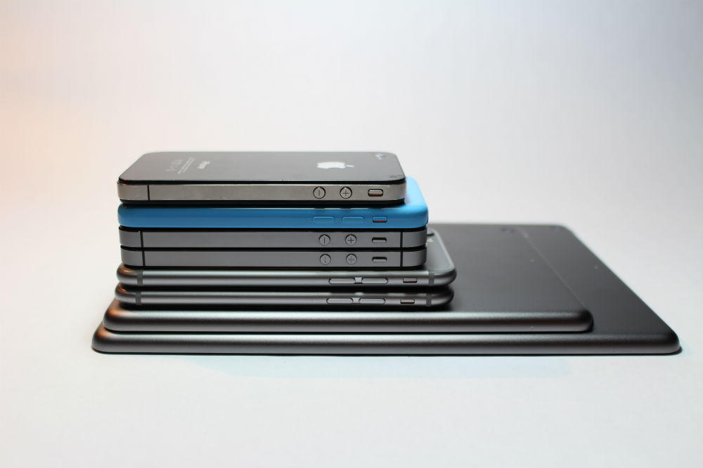 Mobile Phones Stacked Up