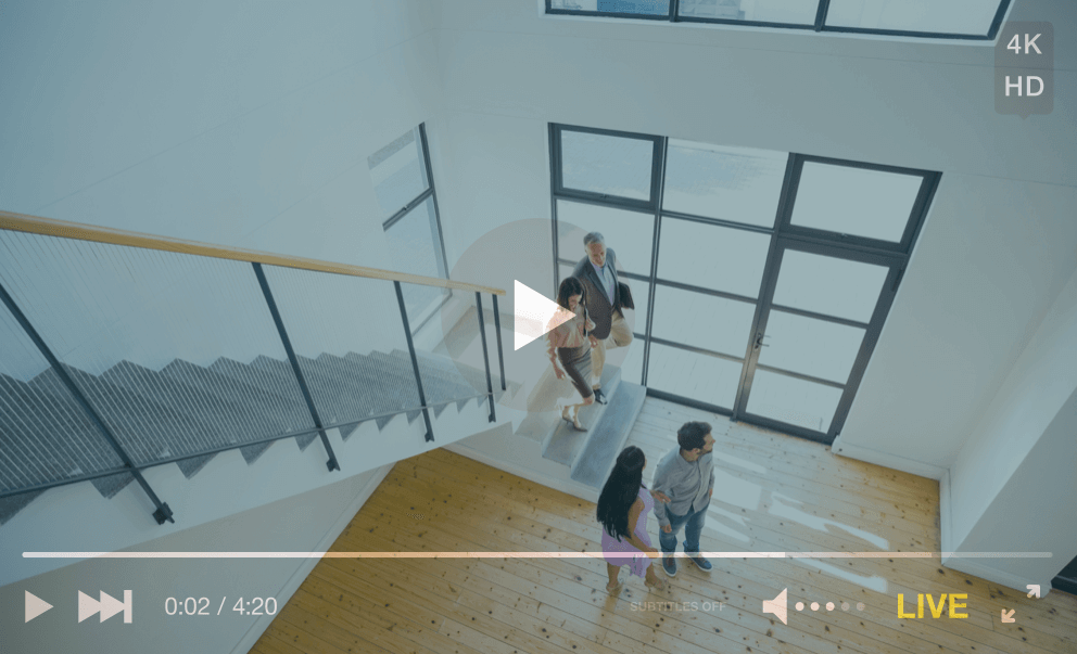 screenshot of live video of estate agent house tour